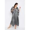 imageOussum Women Plus Size Kaftan Satin Maxi Dress Long Caftan Casual Cover Ups Sateen Nightdress Nighty for SummerCastlerock Gray Solid Kaftan