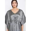 imageOussum Women Plus Size Kaftan Satin Maxi Dress Long Caftan Casual Cover Ups Sateen Nightdress Nighty for SummerCastlerock Gray Solid Kaftan