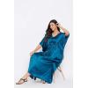 imageOussum Women Plus Size Kaftan Satin Maxi Dress Long Caftan Casual Cover Ups Sateen Nightdress Nighty for SummerCorsair Blue Solid Kaftan