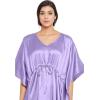 imageOussum Women Plus Size Kaftan Satin Maxi Dress Long Caftan Casual Cover Ups Sateen Nightdress Nighty for SummerDahlia Purple