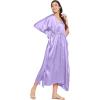 imageOussum Women Plus Size Kaftan Satin Maxi Dress Long Caftan Casual Cover Ups Sateen Nightdress Nighty for SummerDahlia Purple