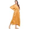 imageOussum Women Plus Size Kaftan Satin Maxi Dress Long Caftan Casual Cover Ups Sateen Nightdress Nighty for SummerGold