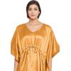 imageOussum Women Plus Size Kaftan Satin Maxi Dress Long Caftan Casual Cover Ups Sateen Nightdress Nighty for SummerGold