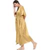 imageOussum Women Plus Size Kaftan Satin Maxi Dress Long Caftan Casual Cover Ups Sateen Nightdress Nighty for SummerGolden