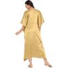 imageOussum Women Plus Size Kaftan Satin Maxi Dress Long Caftan Casual Cover Ups Sateen Nightdress Nighty for SummerGolden