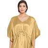 imageOussum Women Plus Size Kaftan Satin Maxi Dress Long Caftan Casual Cover Ups Sateen Nightdress Nighty for SummerGolden