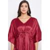 imageOussum Women Plus Size Kaftan Satin Maxi Dress Long Caftan Casual Cover Ups Sateen Nightdress Nighty for SummerJester Red Solid Kaftan