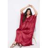 imageOussum Women Plus Size Kaftan Satin Maxi Dress Long Caftan Casual Cover Ups Sateen Nightdress Nighty for SummerJester Red Solid Kaftan