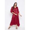 imageOussum Women Plus Size Kaftan Satin Maxi Dress Long Caftan Casual Cover Ups Sateen Nightdress Nighty for SummerJester Red Solid Kaftan