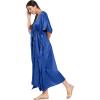 imageOussum Women Plus Size Kaftan Satin Maxi Dress Long Caftan Casual Cover Ups Sateen Nightdress Nighty for SummerNavy Blue