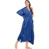 imageOussum Women Plus Size Kaftan Satin Maxi Dress Long Caftan Casual Cover Ups Sateen Nightdress Nighty for SummerNavy Blue