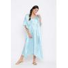 imageOussum Women Plus Size Kaftan Satin Maxi Dress Long Caftan Casual Cover Ups Sateen Nightdress Nighty for SummerPastel Blue Solid Kaftan