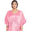 imageOussum Women Plus Size Kaftan Satin Maxi Dress Long Caftan Casual Cover Ups Sateen Nightdress Nighty for SummerPink Lemonade