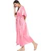 imageOussum Women Plus Size Kaftan Satin Maxi Dress Long Caftan Casual Cover Ups Sateen Nightdress Nighty for SummerPink Lemonade