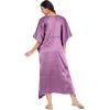 imageOussum Women Plus Size Kaftan Satin Maxi Dress Long Caftan Casual Cover Ups Sateen Nightdress Nighty for SummerPurple Passion