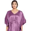 imageOussum Women Plus Size Kaftan Satin Maxi Dress Long Caftan Casual Cover Ups Sateen Nightdress Nighty for SummerPurple Passion