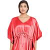 imageOussum Women Plus Size Kaftan Satin Maxi Dress Long Caftan Casual Cover Ups Sateen Nightdress Nighty for SummerRed