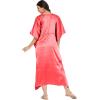 imageOussum Women Plus Size Kaftan Satin Maxi Dress Long Caftan Casual Cover Ups Sateen Nightdress Nighty for SummerRed