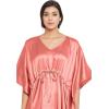 imageOussum Women Plus Size Kaftan Satin Maxi Dress Long Caftan Casual Cover Ups Sateen Nightdress Nighty for SummerSalmon Rose