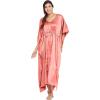 imageOussum Women Plus Size Kaftan Satin Maxi Dress Long Caftan Casual Cover Ups Sateen Nightdress Nighty for SummerSalmon Rose