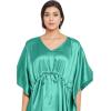 imageOussum Women Plus Size Kaftan Satin Maxi Dress Long Caftan Casual Cover Ups Sateen Nightdress Nighty for SummerTeal