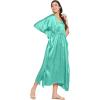 imageOussum Women Plus Size Kaftan Satin Maxi Dress Long Caftan Casual Cover Ups Sateen Nightdress Nighty for SummerTeal