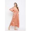 imageOussum Women Plus Size Kaftan Satin Maxi Dress Long Caftan Casual Cover Ups Sateen Nightdress Nighty for SummerTerracotta Solid Kaftan