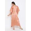 imageOussum Women Plus Size Kaftan Satin Maxi Dress Long Caftan Casual Cover Ups Sateen Nightdress Nighty for SummerTerracotta Solid Kaftan