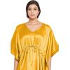 imageOussum Women Plus Size Kaftan Satin Maxi Dress Long Caftan Casual Cover Ups Sateen Nightdress Nighty for SummerYellow