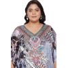 imageOussum Women Silky Satin Long Kaftan Plus Size Beach Soft Caftan Dresses Sateen Swimsuit Cover Ups Maxi Gown DressGray Feather Kaftan