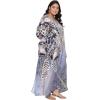 imageOussum Women Silky Satin Long Kaftan Plus Size Beach Soft Caftan Dresses Sateen Swimsuit Cover Ups Maxi Gown DressGray Feather Kaftan