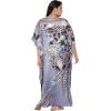 imageOussum Women Silky Satin Long Kaftan Plus Size Beach Soft Caftan Dresses Sateen Swimsuit Cover Ups Maxi Gown DressGray Feather Kaftan