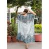 imageOussum Women Silky Satin Long Kaftan Plus Size Beach Soft Caftan Dresses Sateen Swimsuit Cover Ups Maxi Gown DressMint Paisley Kaftan