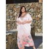 imageOussum Women Silky Satin Long Kaftan Plus Size Beach Soft Caftan Dresses Sateen Swimsuit Cover Ups Maxi Gown DressPeach Floralpaisley Kaftan