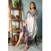 imageOussum Women Silky Satin Long Kaftan Plus Size Beach Soft Caftan Dresses Sateen Swimsuit Cover Ups Maxi Gown DressPeach Paisley Kaftan