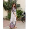 imageOussum Women Silky Satin Long Kaftan Plus Size Beach Soft Caftan Dresses Sateen Swimsuit Cover Ups Maxi Gown DressPeach Paisley Kaftan
