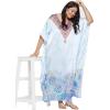 imageOussum Women Silky Satin Long Kaftan Plus Size Beach Soft Caftan Dresses Sateen Swimsuit Cover Ups Maxi Gown DressSky Blue Floralpaisley Kaftan
