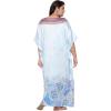 imageOussum Women Silky Satin Long Kaftan Plus Size Beach Soft Caftan Dresses Sateen Swimsuit Cover Ups Maxi Gown DressSky Blue Floralpaisley Kaftan