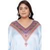 imageOussum Women Silky Satin Long Kaftan Plus Size Beach Soft Caftan Dresses Sateen Swimsuit Cover Ups Maxi Gown DressSky Blue Floralpaisley Kaftan