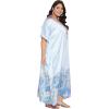 imageOussum Women Silky Satin Long Kaftan Plus Size Beach Soft Caftan Dresses Sateen Swimsuit Cover Ups Maxi Gown DressSky Blue Floralpaisley Kaftan