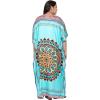 imageOussum Women Silky Satin Long Kaftan Plus Size Beach Soft Caftan Dresses Sateen Swimsuit Cover Ups Maxi Gown DressTurquoise Mandala Kaftan