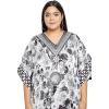 imageOussum Women Silky Satin Long Kaftan Plus Size Beach Soft Caftan Dresses Sateen Swimsuit Cover Ups Maxi Gown DressWhite Digital Kaftan