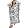 imageOussum Women Silky Satin Long Kaftan Plus Size Beach Soft Caftan Dresses Sateen Swimsuit Cover Ups Maxi Gown DressWhite Digital Kaftan