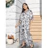imageOussum Women Silky Satin Long Kaftan Plus Size Beach Soft Caftan Dresses Sateen Swimsuit Cover Ups Maxi Gown DressWhite Digital Kaftan