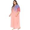 imagePlus Size Round Neck Kaftan Dress for Women Georgette Kimono Sleeve Maxi Dresses Party GownBaby Pink