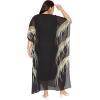 imagePlus Size Round Neck Kaftan Dress for Women Georgette Kimono Sleeve Maxi Dresses Party GownBlack Plant