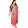 imagePlus Size Round Neck Kaftan Dress for Women Georgette Kimono Sleeve Maxi Dresses Party GownMulti