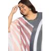 imagePlus Size Round Neck Kaftan Dress for Women Georgette Kimono Sleeve Maxi Dresses Party GownMulti Striped
