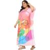 imagePlus Size Women Kaftan Round Neck Georgette Maxi Gown Cover Up Dress for Special OccasionsMulti Abstract