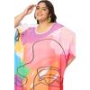 imagePlus Size Women Kaftan Round Neck Georgette Maxi Gown Cover Up Dress for Special OccasionsMulti Abstract
